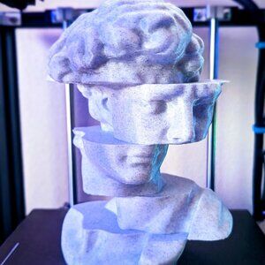 Glitched Statue of David 3D-Printed Decorative Art Piece